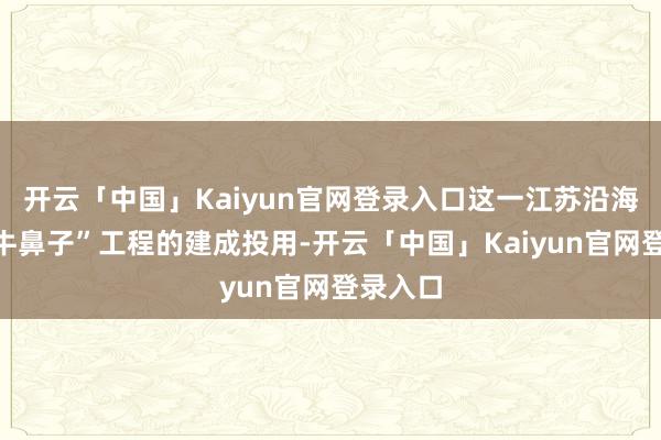 开云「中国」Kaiyun官网登录入口这一江苏沿海开发“牛鼻子”工程的建成投用-开云「中国」Kaiyun官网登录入口