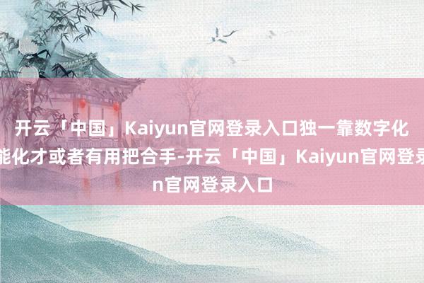 开云「中国」Kaiyun官网登录入口独一靠数字化、智能化才或者有用把合手-开云「中国」Kaiyun官网登录入口