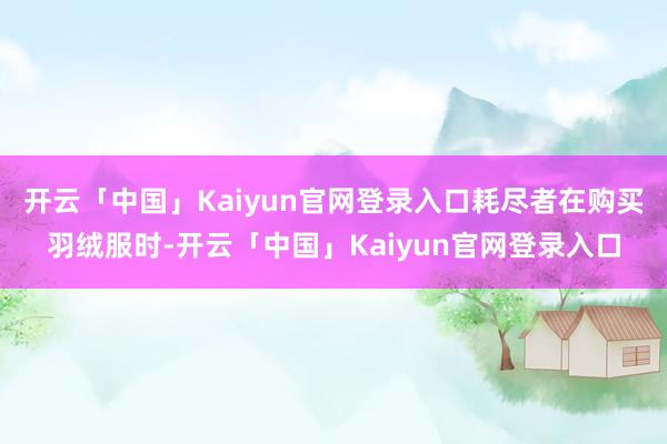 开云「中国」Kaiyun官网登录入口耗尽者在购买羽绒服时-开云「中国」Kaiyun官网登录入口